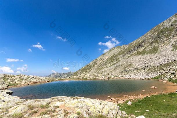 风景关于山羊湖,皮林山,保加利亚