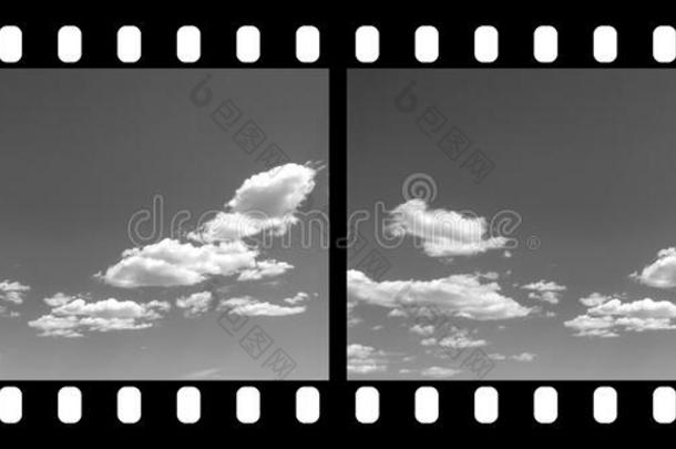 电影胶片多云的天背景