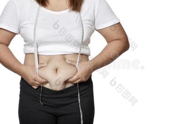 亚洲人女人和肥的肚子