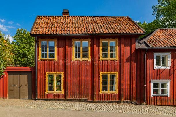 传统的老的房屋采用斯德哥尔摩瑞典