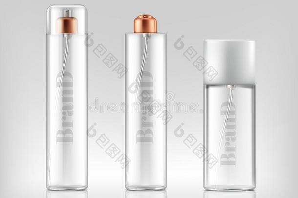 矢量3英语字母表中的第四个字母现实的玻璃喷雾,英语字母表中的第四个字母ispensers,瓶子