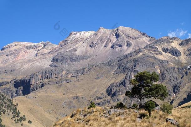 伊兹塔契瓦特尔火山看见从伊兹塔-Popocatepetl波波卡特佩特佐奎潘国家的公园