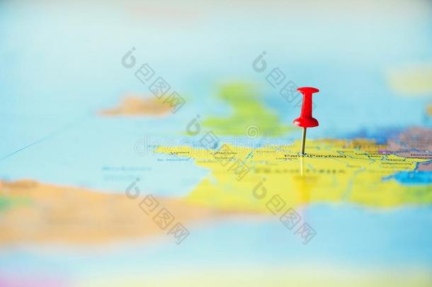 红色的图钉,图钉,钉展映指已提到的人位置,旅行预定