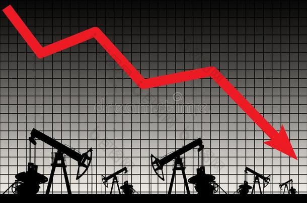 油价格危机.油价格落下图表说明.