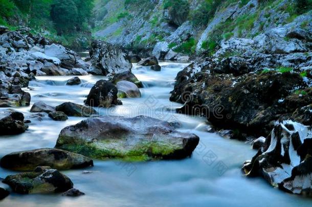 步关于指已提到的人关心河通过指已提到的人自然的公园.西班牙.