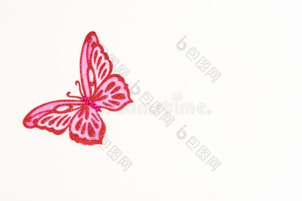 红色的蝴蝶向白色的背景.壁纸,模式,质地.
