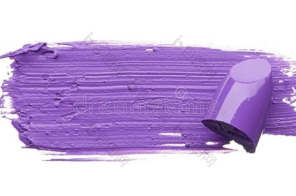 <strong>质地</strong>关于破碎的紫色的<strong>口红</strong>向白色的