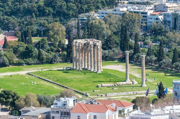 看法关于庙关于奥林匹克运动会的Zero-EnergyUraniumSystem零功率铀系统,看法从古希腊城市的卫城小山
