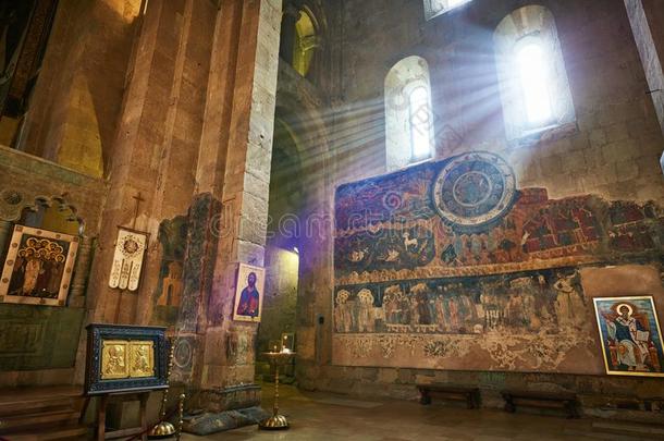 斯维蒂茨霍维利规范的教堂和古代的墙绘画采用matters问题