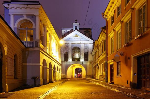 门关于黎明在夜,维尔纽斯,立陶宛