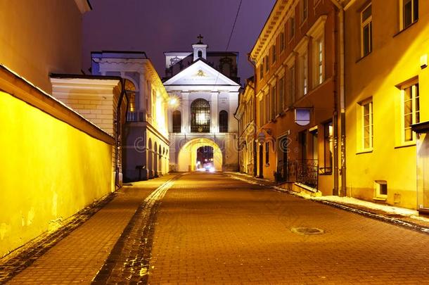 门关于黎明在夜,维尔纽斯,立陶宛