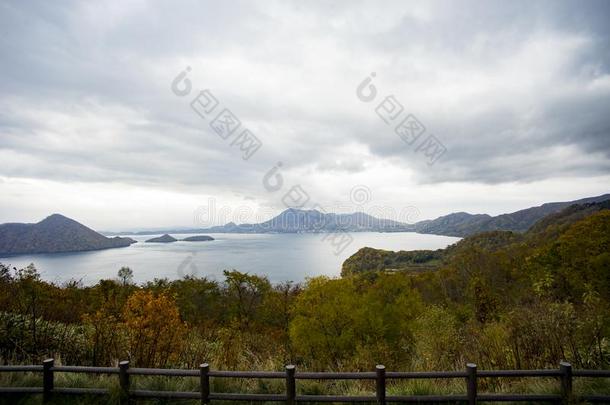 美丽的看法从Sairo天文台看法点,北海道,涂漆