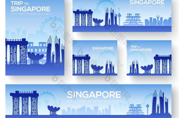 放置关于新加坡风景国家装饰旅行旅行观念.