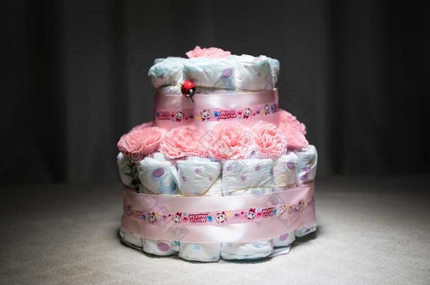 蛋糕关于有<strong>菱形</strong>花格的麻或棉织物,婴儿阵雨赠品尿布,有包装的有<strong>菱形</strong>花格的麻或棉织物,一recordoutputlengt记录输出长