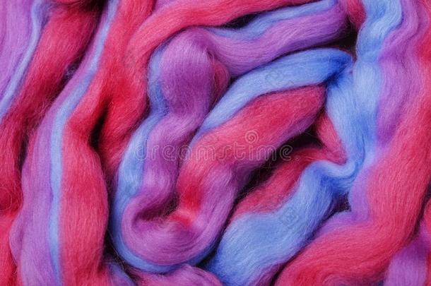 明亮的有色的美利奴羊羊毛为制毯法和缝纫,业余爱好