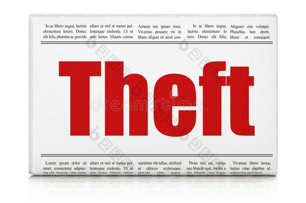 安全观念:报纸大字标题偷盗