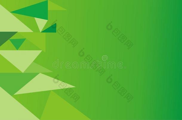 抽象的绿色的背景和三角形