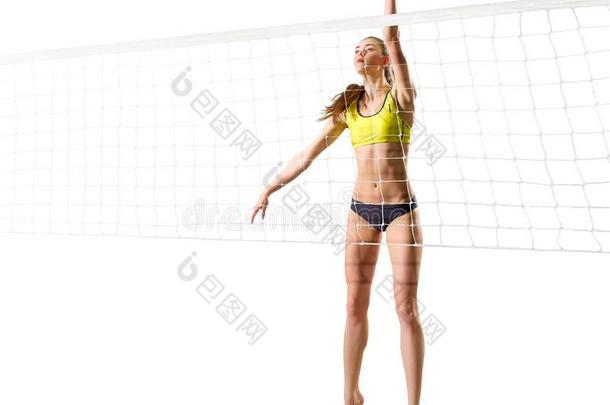 女人海滩排球演员和网DOS命令：显示DOS版本号
