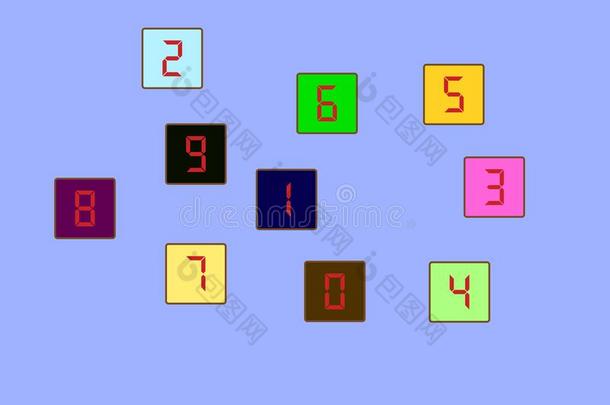 一放置关于有色的立方形的东西和算术1234567890.矢量