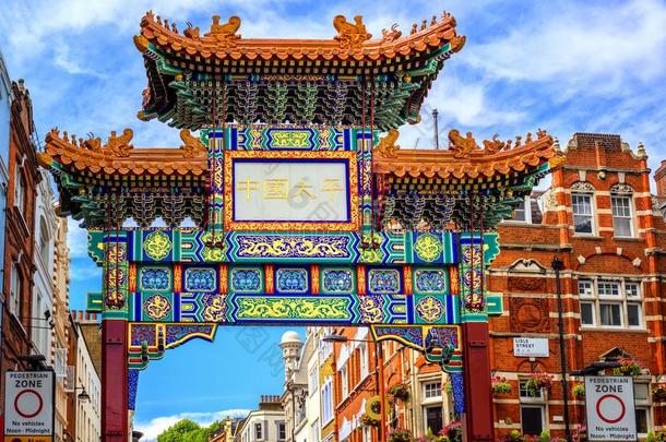 伦敦中国城入口门,英格兰