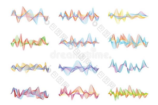 抽象的声音波.嗓音或音乐数字的可视化f或