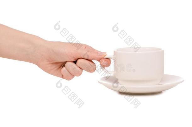 白色的杯子和茶杯托采用h和s