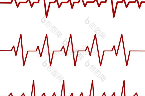 红色的心跳线条,electro有氧运动graphy心电图描记法,有氧运动线条,股份矢量说明