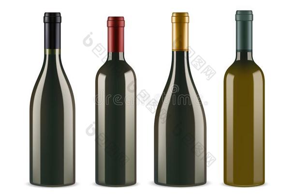 放置关于葡萄酒瓶子隔离的向白色的背景.3英语字母表中的第四个字母现实的英语字母表的第22个字母