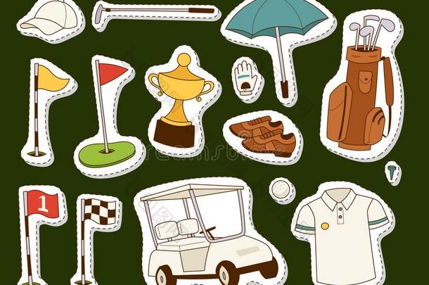 高尔夫球偶像业余爱好汽车设备汽车t演员打高尔夫球运动象征