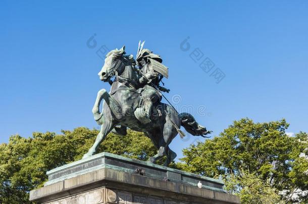 雕像关于陆军将校楠木马沙里奇在外面东京`英文字母表的第19个字母帝国的爸