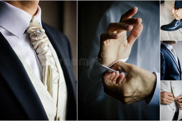 男式婚礼一套外衣拼贴画-优美的使整洁一套外衣s.