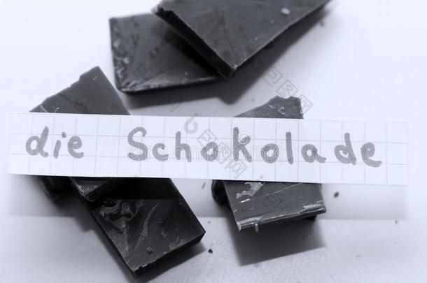 死亡巧克力,德国的单词向一白色的笔记为英语chocol一t