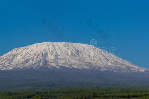 乞力马扎罗山山顶点和雪采用非洲