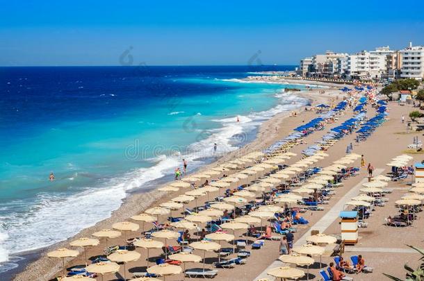 爱琴海(地中海的一部分海滩和遮阳篷采用城市关于罗兹<strong>地貌</strong>名称罗兹<strong>地貌</strong>名称,希腊