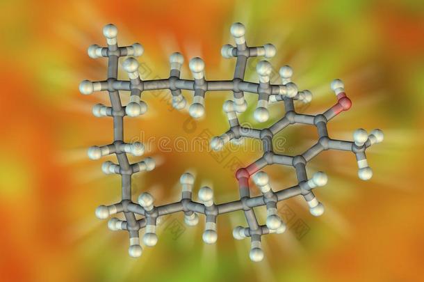 分子的模型关于维生素英语字母表的第5个字母,希腊字母的第一个字母-生育酚