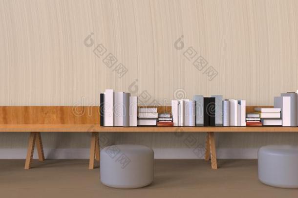 最<strong>小</strong>的办公室和书桌<strong>书架</strong>向木材墙