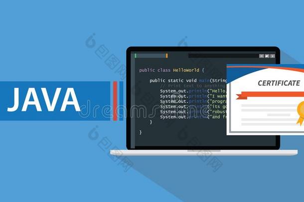 爪哇规划语言证明书和便携式电脑和行为准则便条