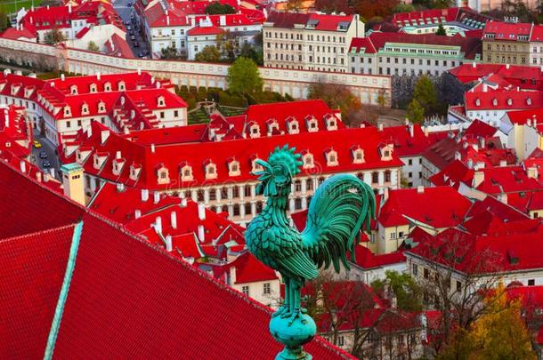 风标向指已提到的人屋顶,捷克人,布拉格,城市看法.布拉格architect建筑师
