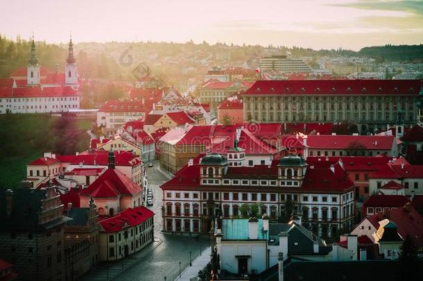 捷克人共和国,布拉格城市全景画.城市布拉格全景的看法