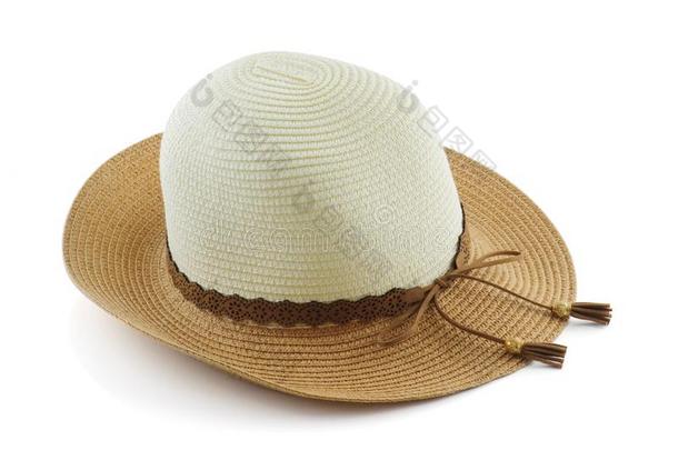海滩<strong>时尚帽子</strong>隔离的向白色的背景