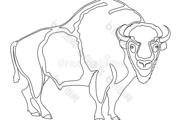 动物偶蹄动物,野牛,奶牛.喜剧的书方式模仿.对象