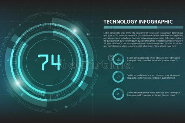 抽象的圆数字的科技信息图,未来的structural结构上的