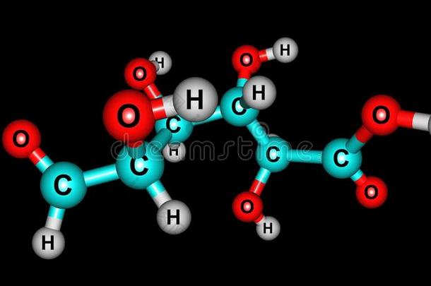 葡萄糖醛酸酸味的分子的结构隔离的向黑的
