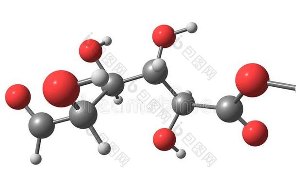 葡萄糖醛酸酸味的分子的结构隔离的向白色的