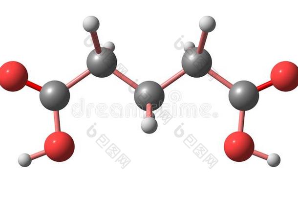 戊二酸酸味的分子的<strong>结构</strong>隔离的向白色的