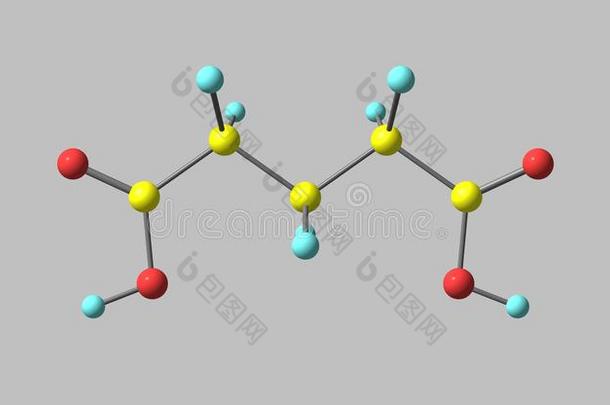 戊二酸酸味的分子的结构隔离的向灰色的