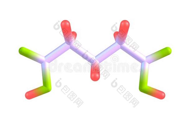 戊二酸酸味的分子的结构隔离的向白色的