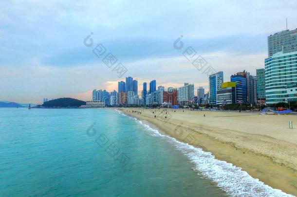 城市风光照片关于冬海云台海滩,釜山,南方朝鲜,AustralianScientificIndustryAssociation澳大