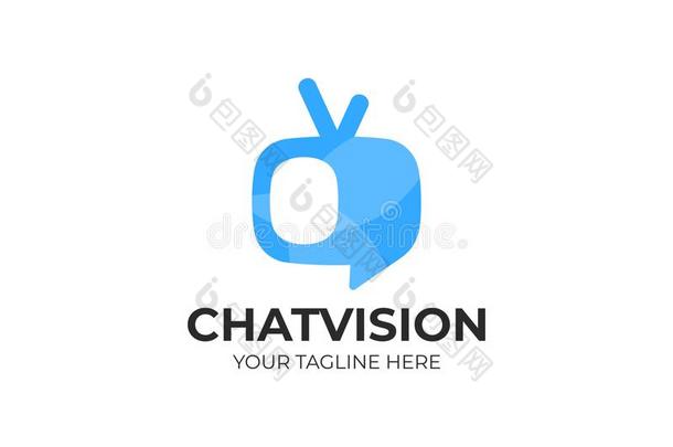 television电视机聊天标识样板.电视矢量设计