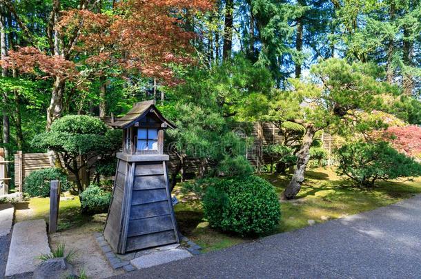 美丽的日本人花园采用波特兰在spr采用g季节